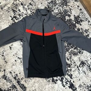 Jordan youth Gray and Black Jacket with Red Accent